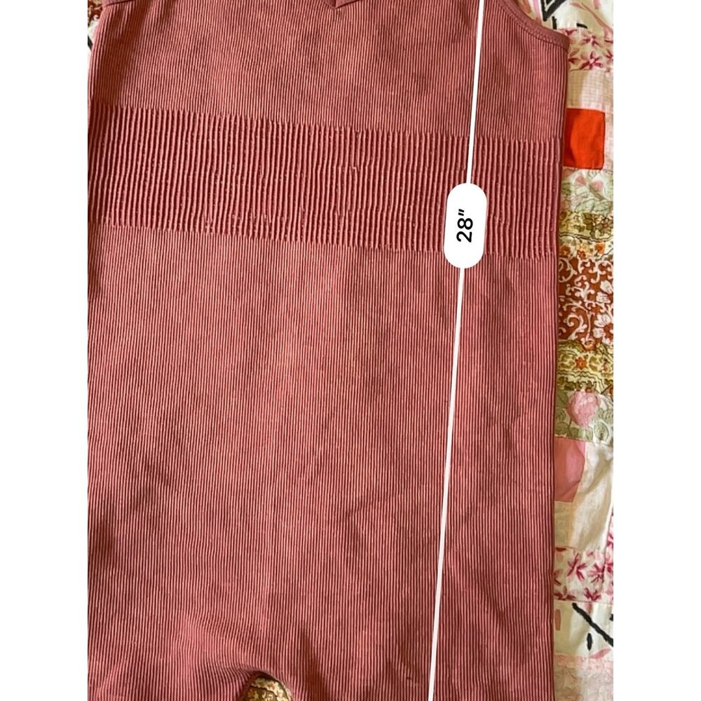 DYNAMIC Ribbed Tank Romper - Dusty Rose - Picture 6 of 8